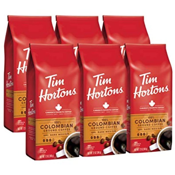 Tim Hortons Colombian, MediumDark Roast Ground Coffee, Perfectly