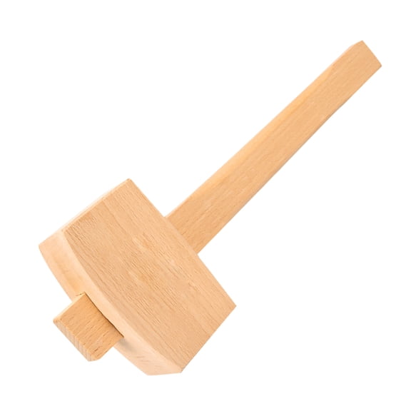 WEUVEB Wood Hammer Mallet in Khaki Color, 1Pc Practical Tool with Comfortable Handle for Handmade Crafts and Projects
