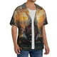 thumbnail image 2 of Balery Flower Meditating Rabbit Camisa Casual de Manga Corta con Botones para Hombre, Texturizada, Estilo Cubano, para Playa, Verano-Medium, 2 of 5