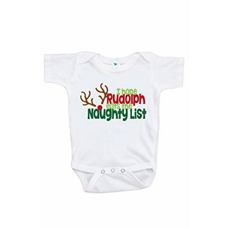 

7 ate 9 Apparel Kids Funny Naughty List Christmas Onepiece White