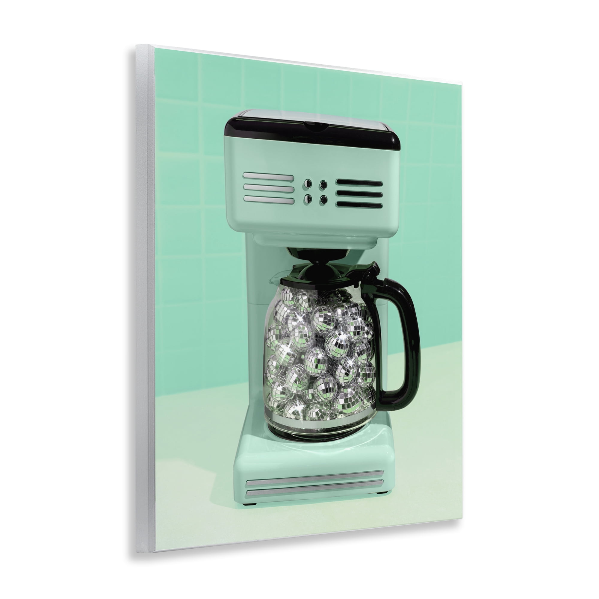 Stupell Industries Disco Coffee Maker over Green Wall Plaque Art, design by LISH Creative