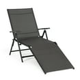 thumbnail image 1 of Jomeed Chaise Outdoor Reclining Adjustable Folding Patio Lounge Chair, Gray, 1 of 11