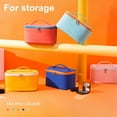 thumbnail image 2 of Boc Makeup Bag with Handle Portable Faux Leather Travel Makeup Bags for Outing, 2 of 10