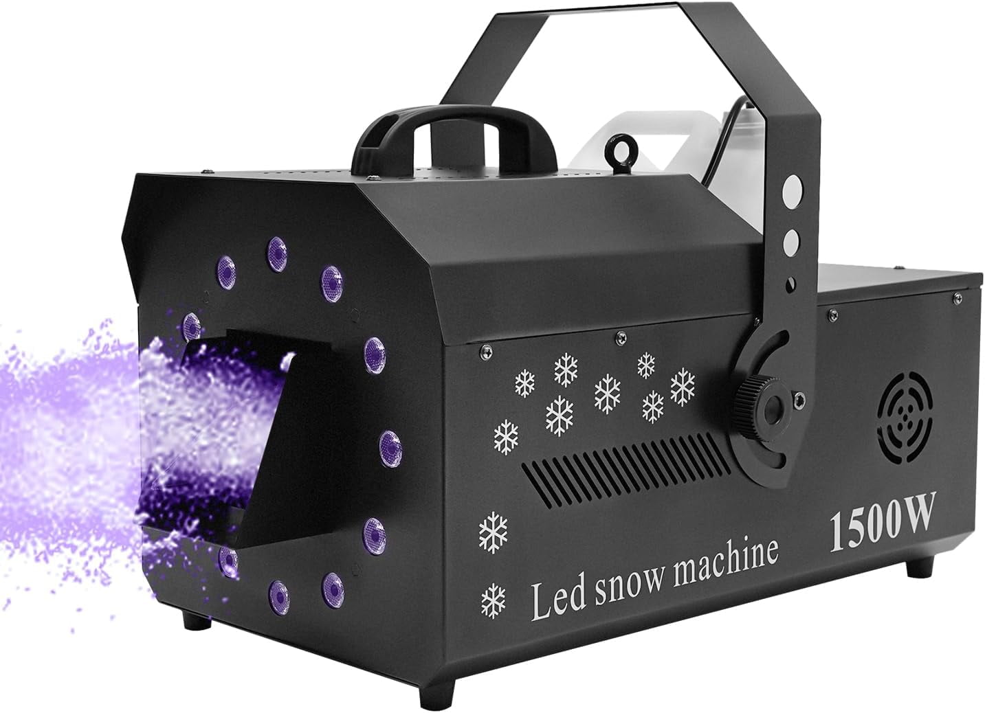 3-in-1 LED Snowflake Machine, Equipped W/ 12 RGB LED Lights and 3 Lighting Function Modes, 5.3Qt Large Capacity, for Theaters, Parties, Weddings, Christmas, and Business Events