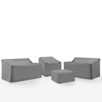 Crosley Furniture Covers 4-Piece Vinyl Outdoor Sectional Cover Set in Gray