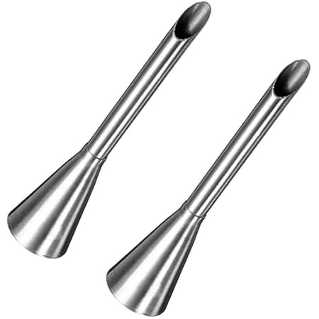2 PCS Icing Piping Nozzles, Practical Stainless Steel Cream Beak Cake Nozzle Injector Decorating Tools for Cake Small Pastry Puff Cream Candy Fondant Cookie