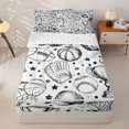 thumbnail image 2 of Homewish Cartoon Sports Zipper Twin Comforter Sets with Fitted Sheet and 2 Pillowcases, White Rugbt Football Zipper Bedding Set for Boys and Girls, Reversible, 4 Pieces, 2 of 6