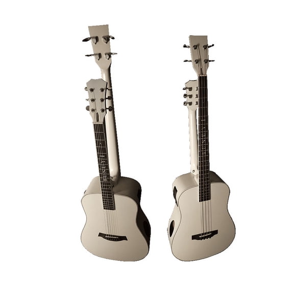 Busuyi Electric Guitar 4 String Bass 6 String Lead Acoustic, Travel Acoustic Guitar with Classical Metal Heel 41inch Bass Guitar, 39inch Acoustic Guitar, Double Neck Guitar (White))