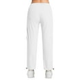 thumbnail image 4 of Womens Cargo Pants, Comdrip Womens High Waisted Wide Leg Cargo Pants with Pockets Baggy Stretchy Casual Hiking Pants Travel Trousers Streetwear Womens Work Pants White L, 4 of 8