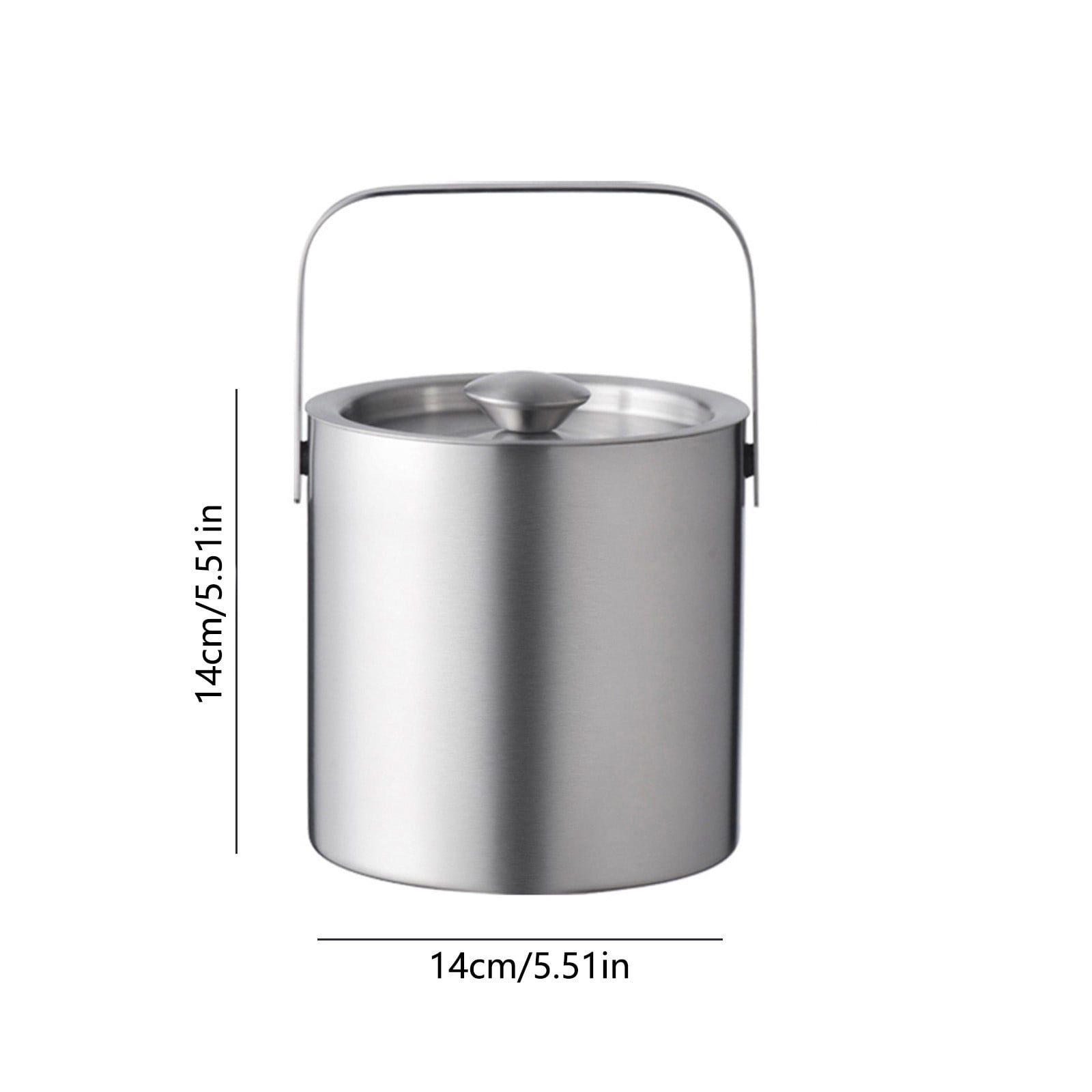 Stainless Steel Ice Buckets for Parties with Lid, 1.3L Capacity Double Wall Ice Bucket, Insulated Ice Bucket for Cocktail Bar