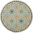 thumbnail image 4 of SAFAVIEH Easy Care Marcus Floral Area Rug, Light Blue/Dark Blue, 6' x 9', 4 of 9