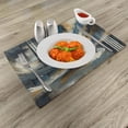 thumbnail image 2 of Ambesonne Navy Blue Place Mats Set of 4, Abstract Art Brushstroke, Standard Size, Orange Slate Blue and Grey, 2 of 5