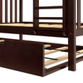 thumbnail image 5 of Max & Lily Solid Wood Twin over Twin Bunk Bed with Storage Trundle for Kids, Espresso, 5 of 12