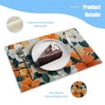 thumbnail image 3 of BaHomeck placemats Set of 4 rectangle Linen Cotton Placemats for Dining Table Washable Heat Resistant,18*12inch,Orange And White Floral Pattern With Green Leaves, 3 of 4