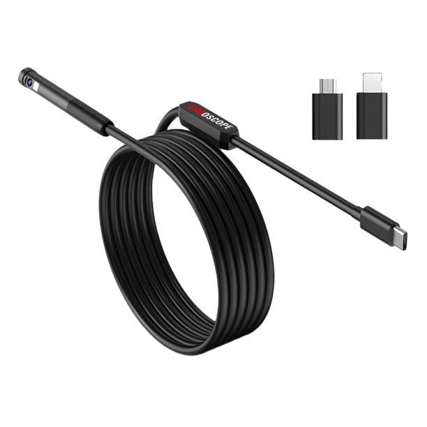 DQrwqpou Cámara Endoscópica Lente Simple/doble 2 Megapíxeles HD para IOS Andriod (Dual 1meter)