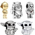 thumbnail image 4 of Hot Toys Charms Star Wars Plata De Ley 925 cuentas mandalorianos De Plata para Pandora 925 pulseras De Plata esterlina joyería DIY para mujeres, 4 of 4