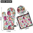 thumbnail image 6 of Pioneer Flower Floral Print Pattern Kitchen Oven Mitt and Pot Holder Sets 2 Pcs for Baking, Cooking and Grilling, Heat Resistant Up To 392 °F, 6 of 7