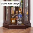thumbnail image 2 of TOPCOMFY 70" Lighted Corner Curio Cabinet with Tempered Glass Doors and Shelves, Display Case with Light Bulb - Cherry, 2 of 7