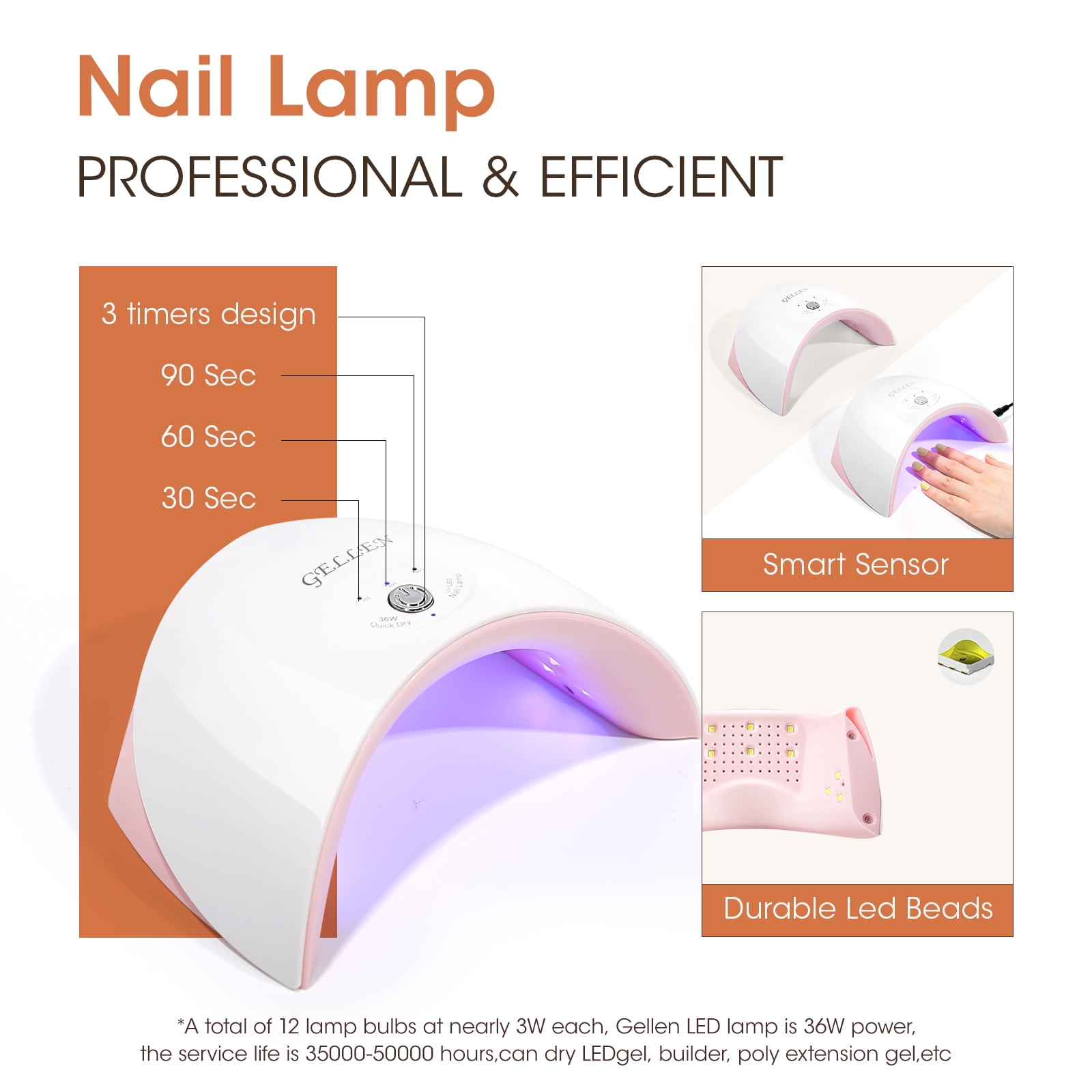 Gellen Gel Nail Polish Starter Kit with UV Lamp, 10 Colors White Brown Color Gel Polish with 36W Nail Lamp Top & Base Coat Nail Tools Manicure Set, All-In-One Gel Nail Polish Kit