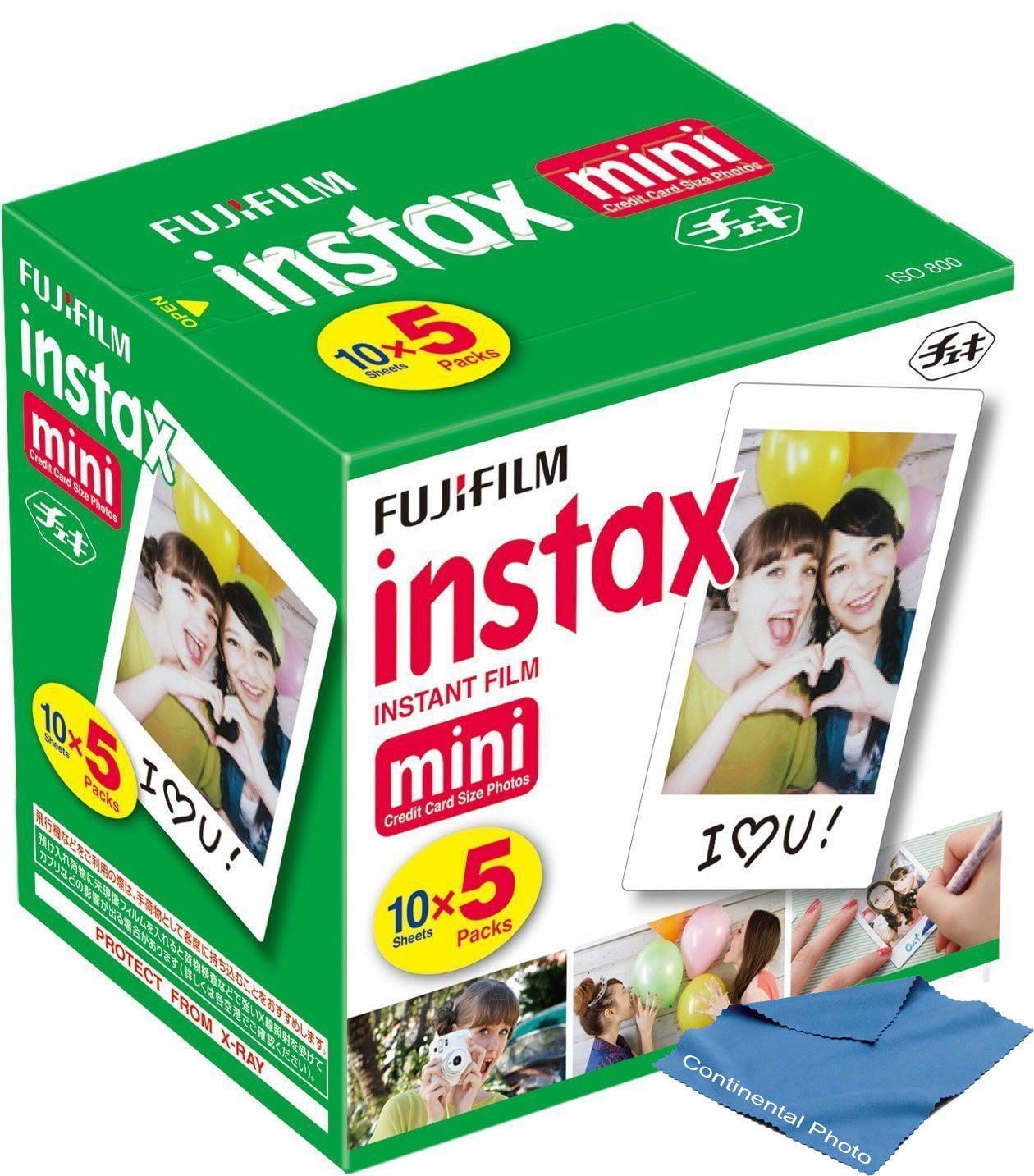 Pack of 10 Sheets Fujifilm Instax Mini Film Blue Frame 