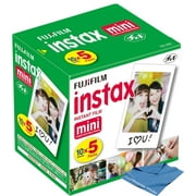 CONTINENTAL PHOTO 50 Sheets Fuji Fujifilm Instax Mini Instant Film + Cloth for all Mini Cameras