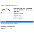 thumbnail image 2 of Rear Center Brake Hose - Compatible with 1999 - 2002 Ford E-450 Econoline Super Duty 2000 2001, 2 of 2