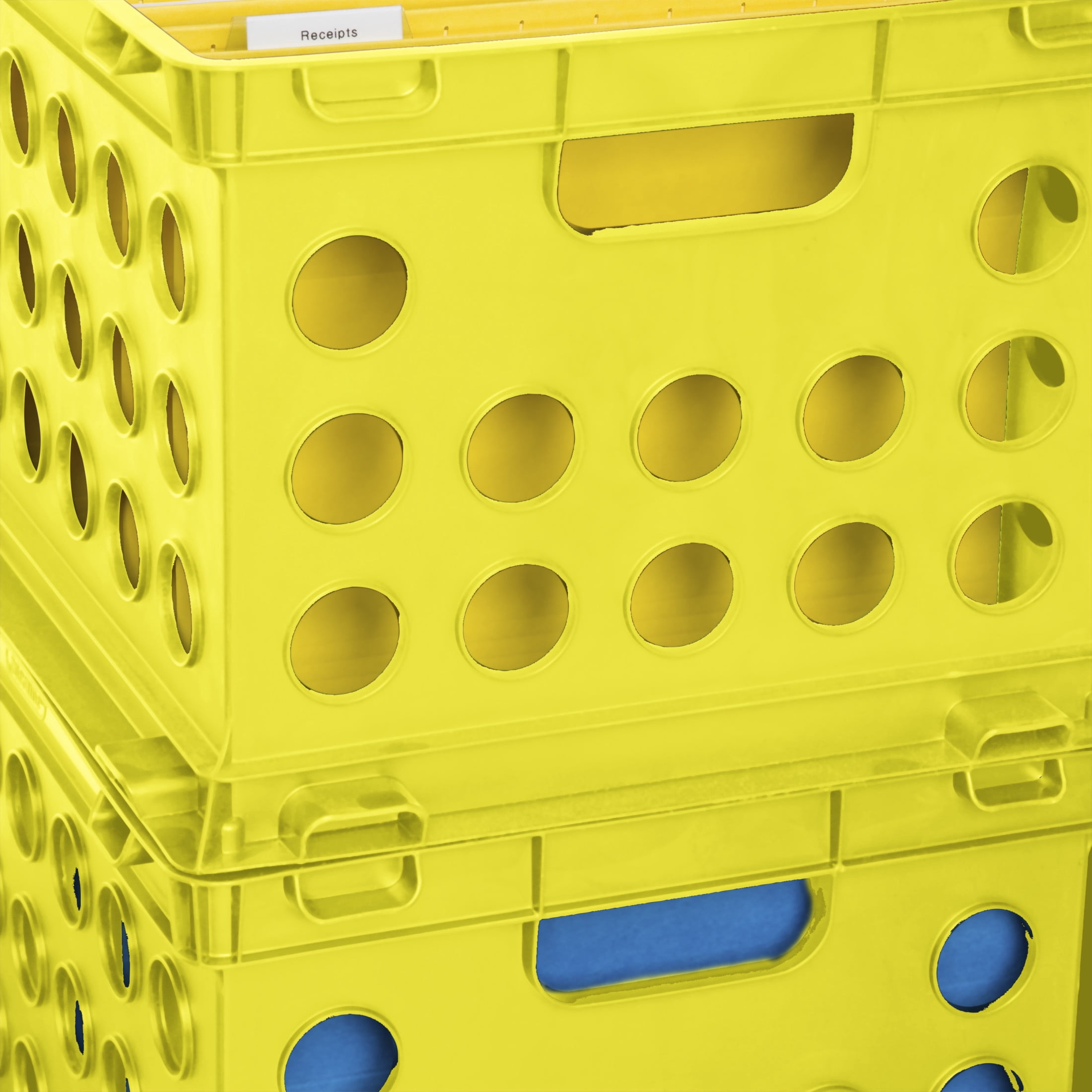 Sterilite File Crate, Versatile Plastic Bin with Through Handles, Letter or Legal-sized File Storage, Stackable, Lemon Lime