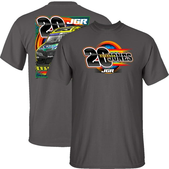 Men's Joe Gibbs Racing Team Collection  Charcoal Brandon Jones Menards Car T-Shirt