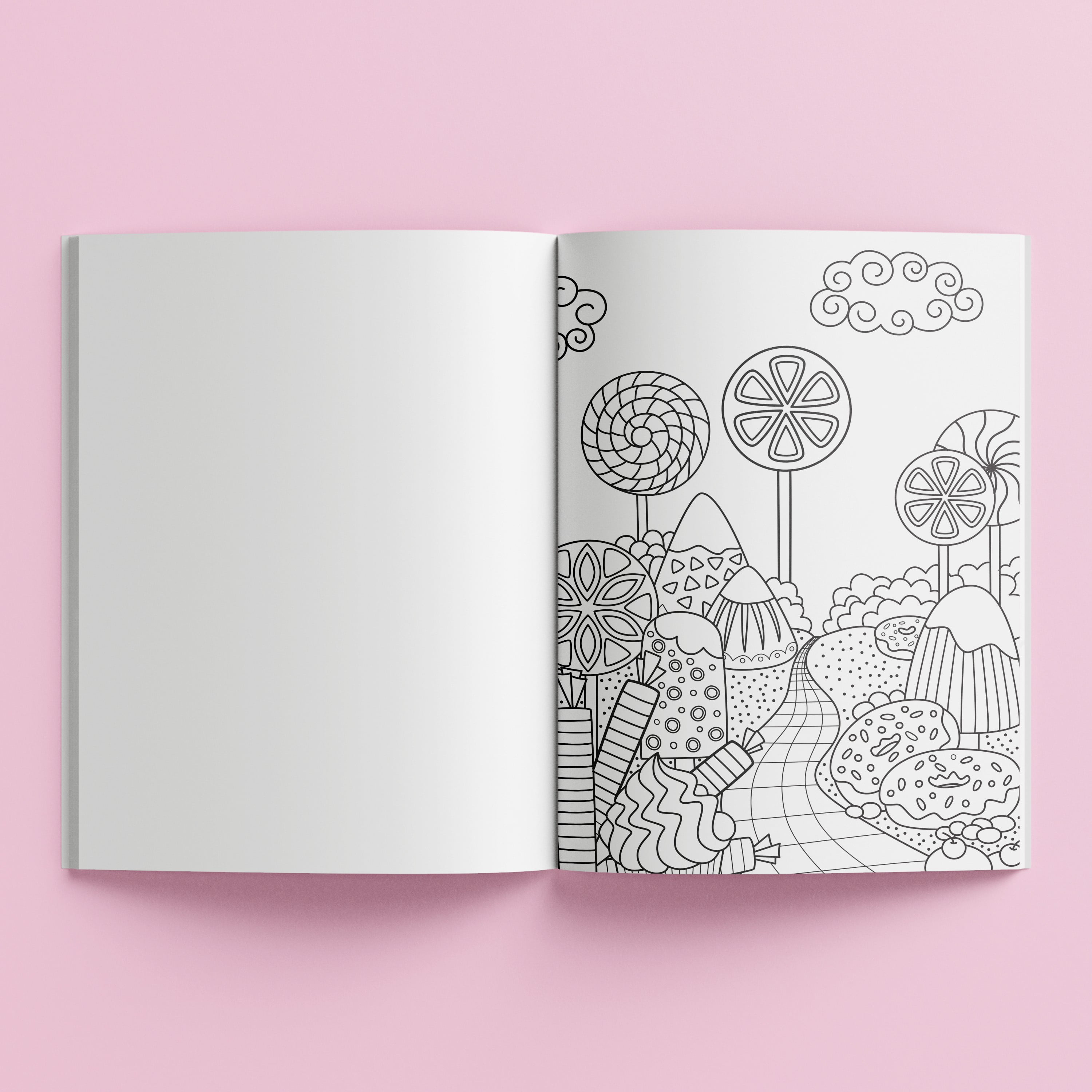 Hinkler Kaleidoscope Coloring Candy Shop Coloring Book Children for Ages 6 and up, 72 Pages