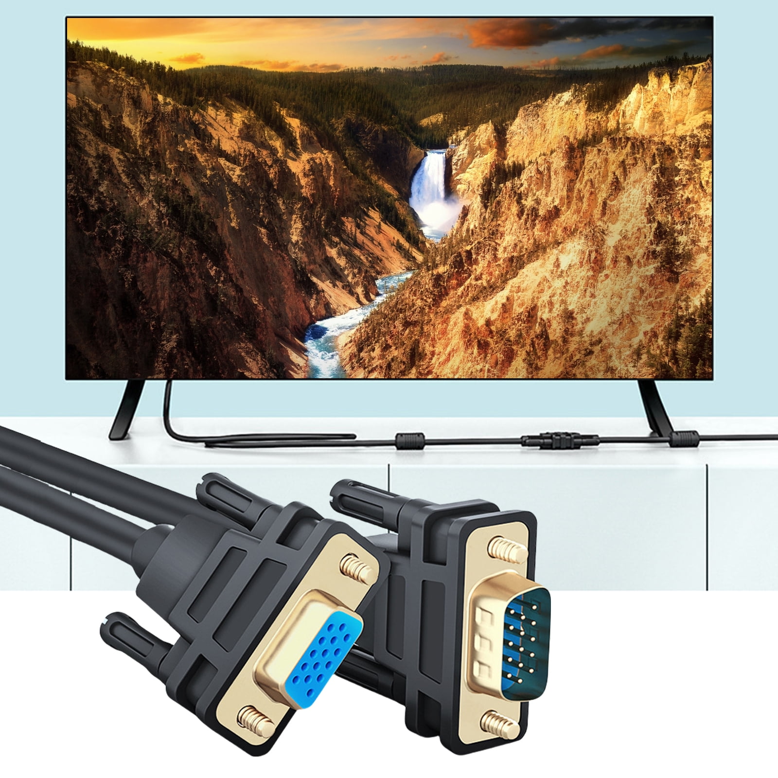MultiLength VGA Extension Cable 1080P Quality With 2Magnetic Rings For Seamlessly Video Experience From To Monitors