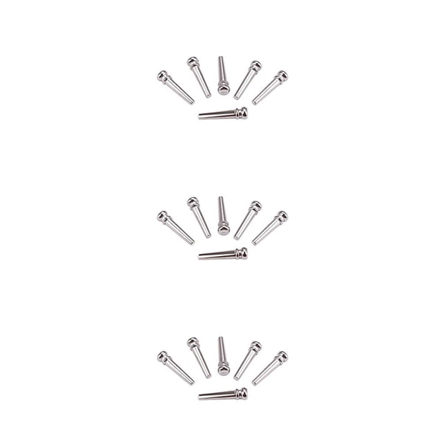 Soidarity 6 Pieces Guitar Bridge Universal Solid Replacement Pin Part Component Silver Color Music Instrument String Guitars Nuts Type1 NO1 Soidarity CBP470835