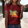 thumbnail image 2 of Bainana Casual Short Sleeve T Shirt For Women Graphic Print Short Sleeve Crew Neck Tee Top Fashion Loose Fit Ladies Female Festival Party Wear Wine Size Xxxl, 2 of 7