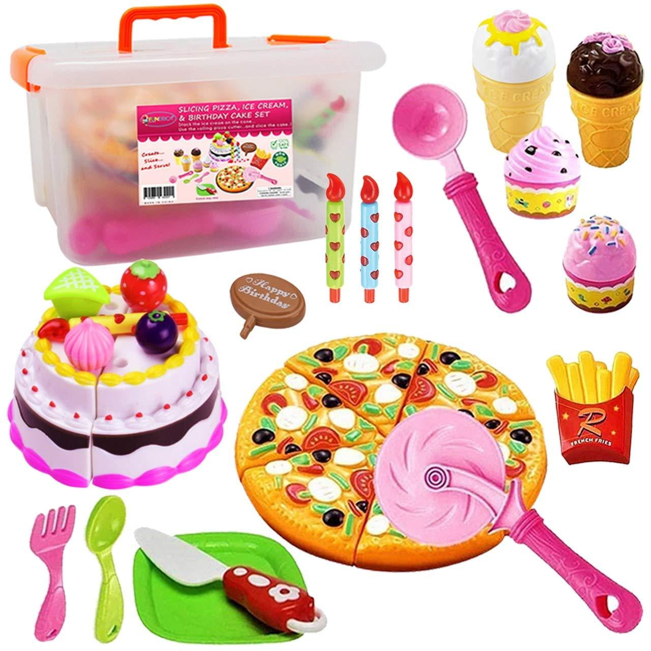 Kids Pretend to Play Toy Plastic Pizza Cutting Educational Toys For Child TDbp