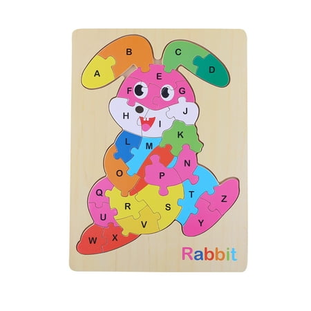 veZve Wooden Jigsaw Alphabet Puzzle for Kids 5 to 7 Years Old Toy, Rabbit