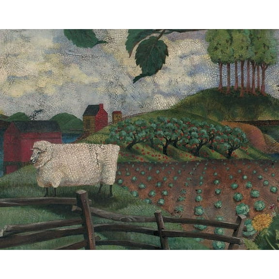 879562 6" Wide Antique Folk Art Mural-Style Border BB10261MB-6