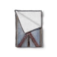 thumbnail image 2 of Industrial Soft Flannel Fleece Throw Blanket, Zinc Style Wooden Gate Image Street Construction Window Covered Plank Print, Cozy Plush for Indoor and Outdoor Use, 50" x 70", Brown Grey, by Ambesonne, 2 of 6