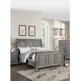 thumbnail image 2 of Bed Frame Grey Sleigh Design Headboard FB 1pc Eastern King Size Panel Bed Beautiful Wooden Bedroom Furniture Antique Gray Oak Finish, 2 of 8