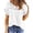 B-WHITE, variant on Summer Shirts for Women Short Sleeve Blouses Ladies Crewneck Lace Crochet Tops Dressy Chiffon Blouses