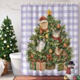 thumbnail image 3 of 60x72 Inch Shower Curtains for Bathroom, Christmas Trees Fabric Bath Curtain Decor, Winter Xmas Balls Cute Cat Purple Plaid Waterproof Restroom Curtains Shower Set Accessories with 12 Hooks 60 Inch, 3 of 8