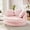 Pink, variant on Muumblus 61" Oversized Round Boneless Lounge Chaise Chair Indoor, Corduroy Deep Seat Cloud Couch Sleeper Sofa Bed with 3 Pillows, No Assembly Barrel Chair for Living Room, Beige