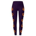 thumbnail image 3 of Gyexs Halloween Legging for Plus Women Soft Stretchy Pumpkin Printed Pajamas Pants Pumpkin Ghost Printed Gym Yoga Pants Halloween Pj Pants #03 Purple Size M, 3 of 4
