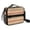 Geometric Diamond Beige Pattern, variant on Geometric Flower Black Pattern Bento School Insulated Lunch Bag Box with Shoulder Strap and Bottle Holder, 11" X 9.5" X 3.5"