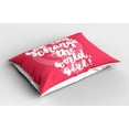 thumbnail image 2 of Ambesonne Saying Pillow Sham 2 Pack, Girl Change the World, 30"x20", Hot Pink Coral and White, 2 of 3