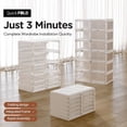 thumbnail image 3 of Foldable Shoe Rack, 4-Tier Stackable Shoe Organizer with Magnetic Clear Doors, Space-Saving Closet Storage for Entryway, 3 of 5