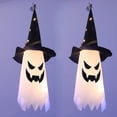 thumbnail image 3 of 2pcs, Glowing Ghost Witch Hat Halloween Decorations - Outdoor Hanging Lighted Decor for Yard, Tree, and Garden - Perfect for Halloween Parties and Celebrations, 3 of 4