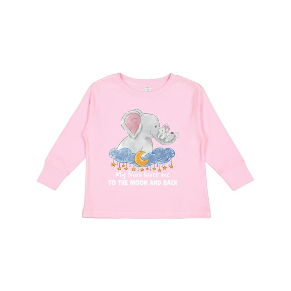 Inktastic My Noni Loves me to the Moon and Back Elephant Family Boys or Girls Long Sleeve Toddler T-Shirt