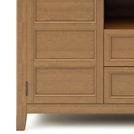 Simpli Home - Burlington Traditional Wide TV Media Stand for Most TVs up to 60" - Light Golden Brown