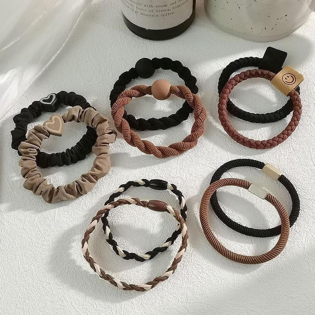 Diadema sencilla y elegante, banda de goma elástica duradera y resistente, banda para el cabello para niñas, banda para el cabello con cola de caballo alta, cubierta de cuero, tocado