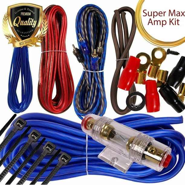 Complete 1500W 8 Gauge Car Amplifier Installation Wiring Kit Amp PK1 8