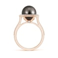 thumbnail image 2 of ANGARA Tahitian Cultured Pearl Halo Ring with Milgrain in 14K Rose Gold for Women | June Birthstone, Birthday, Anniversary, Jewelry Gift for Women | Pearl Ring, 2 of 5
